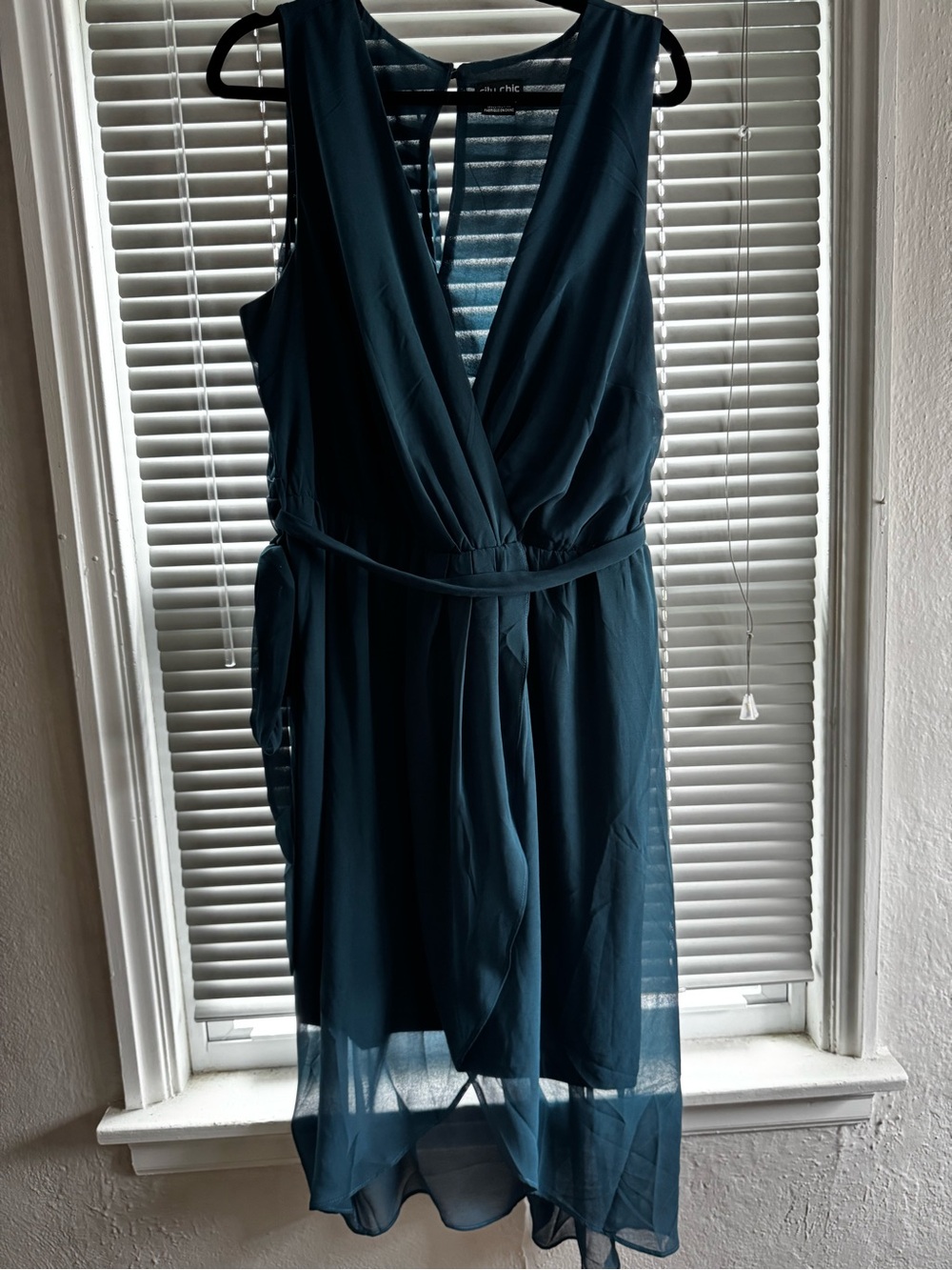 City Chic Deep Teal High-Low Wrap Dress